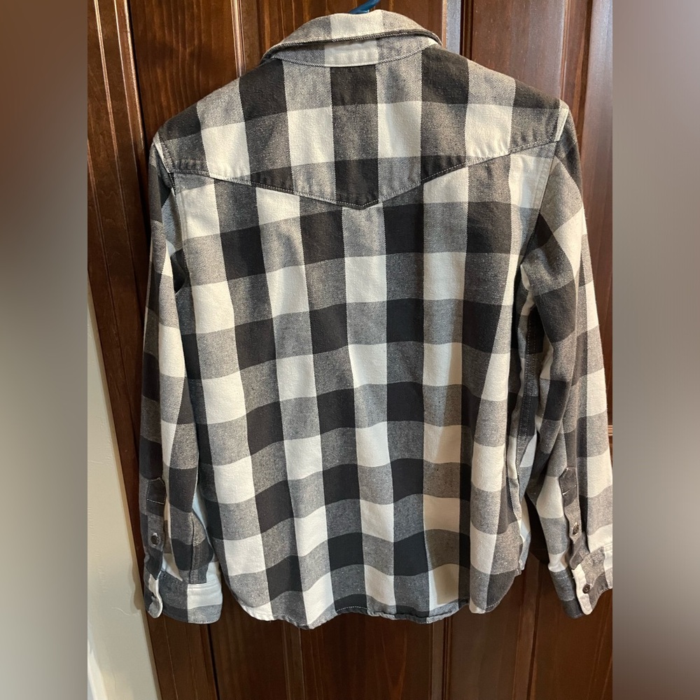 Grey and white Patagonia Fjord Flannel Shirt